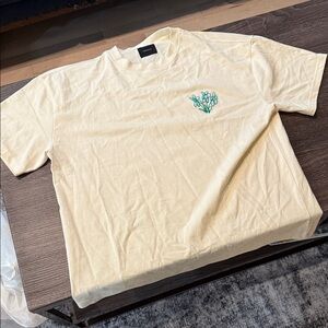 PacSun Cream Tee with Green Floral Design